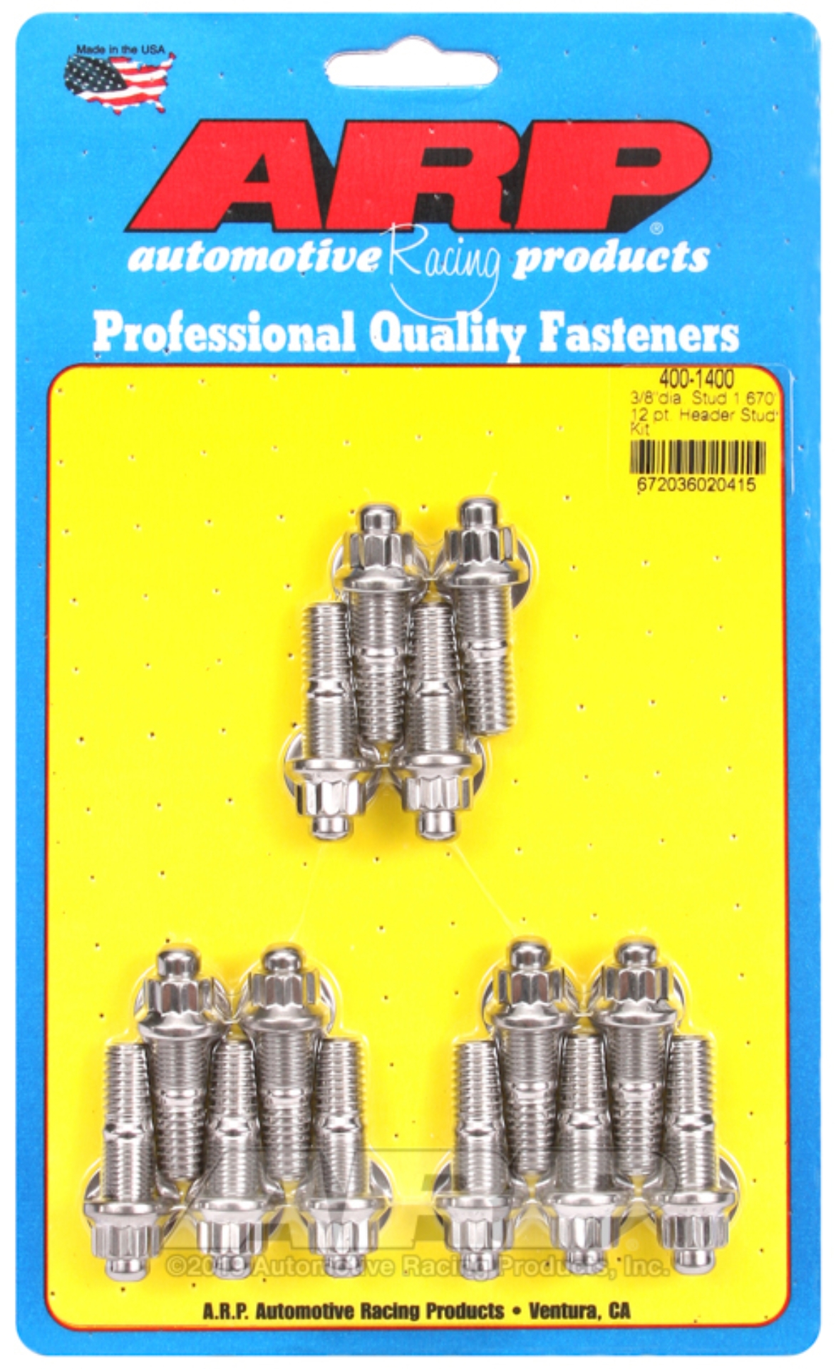 Picture of ARP 3/8 x .750 SS 12pt header stud kit