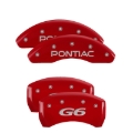 Picture of MGP 4 Caliper Covers Engraved Front Pontiac Engraved Rear G6 Red finish silver ch