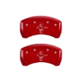 Picture of MGP Rear set 2 Caliper Covers Engraved Rear S197/Bar & Pony Red finish silver ch