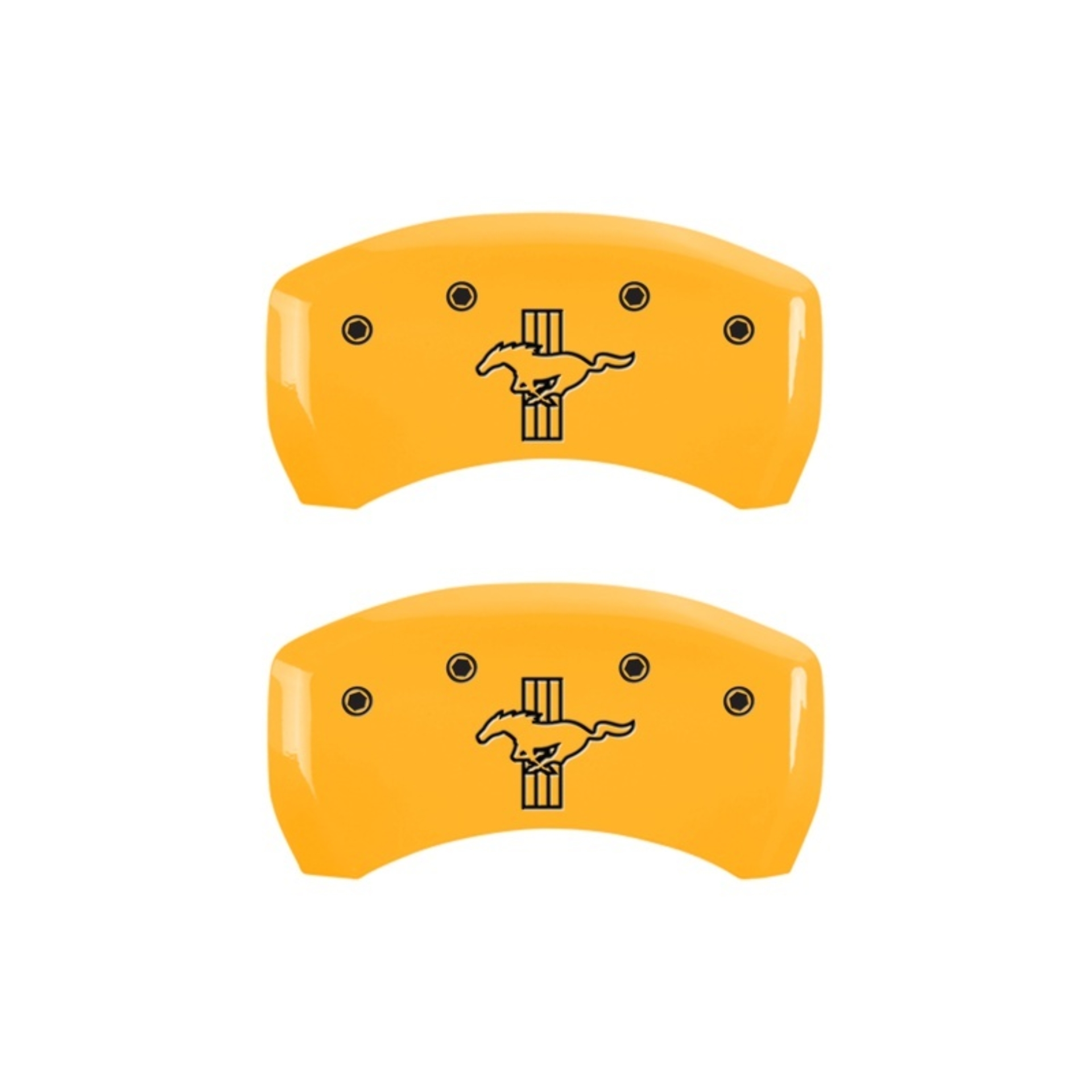 Picture of MGP Rear set 2 Caliper Covers Engraved Rear S197/Bar & Pony Yellow finish black ch