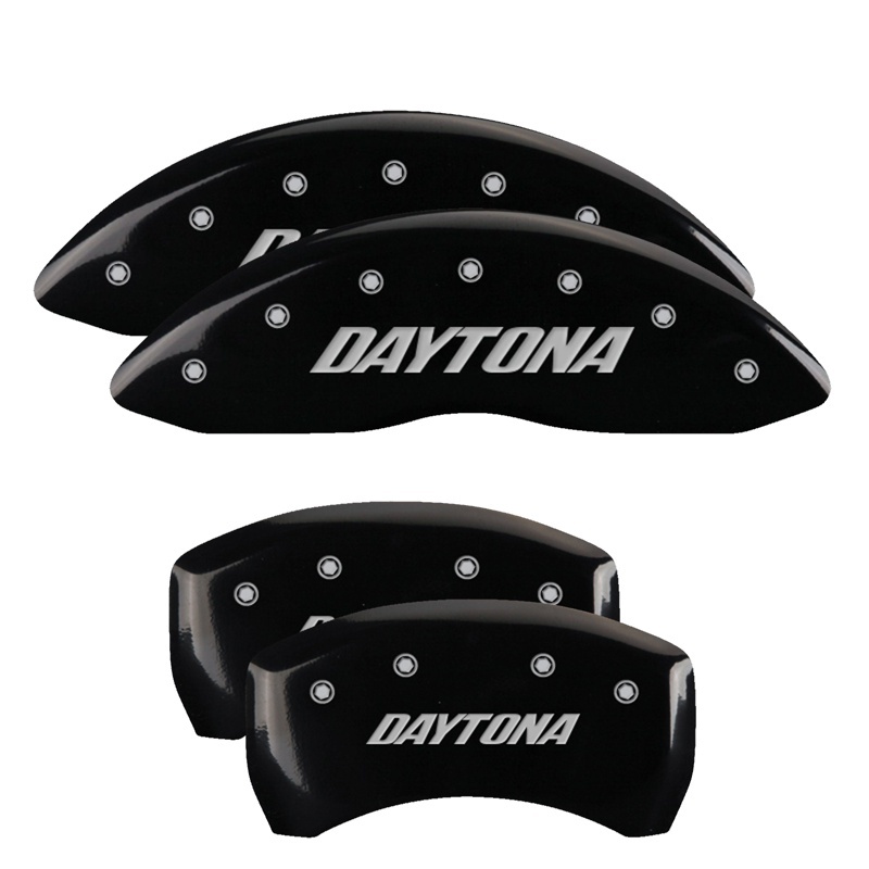 Picture of MGP 4 Caliper Covers Engraved Front & Rear Daytona Black finish silver ch