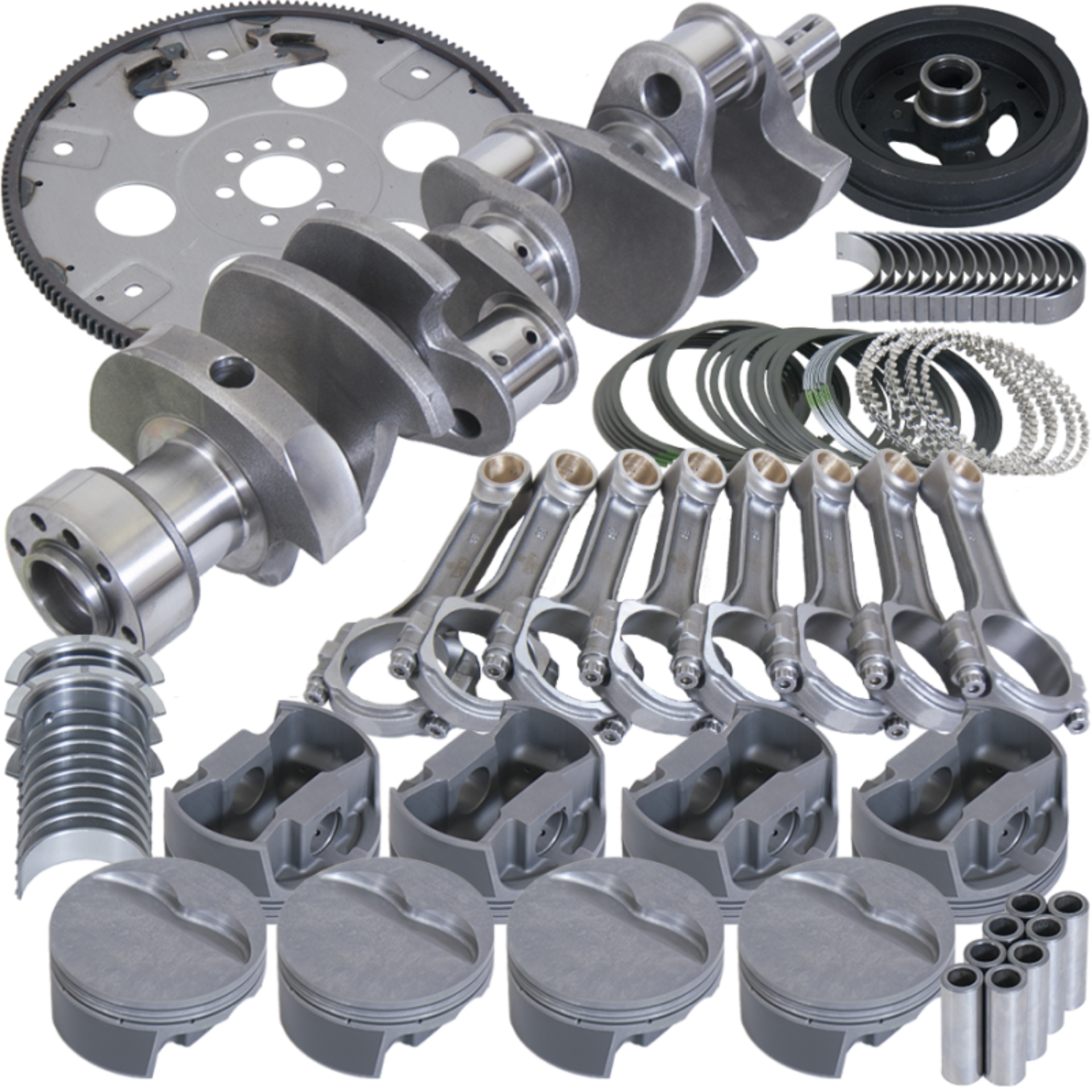 Picture of Eagle Chevy 350 1Pc 3.750in Crank 6.000in I-Beam Rods 4.040in Pistons 168 Tooth FP Balanced Assembly