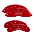 Picture of MGP 4 Caliper Covers Engraved Front & Rear Trailblazer style/SS Red finish silver ch