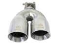 Picture of aFe Takeda 2.5in 304 Stainless Steel Clamp-on Tip Passenger Side 2.5in Inlet 4inDual - Polished