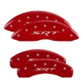 Picture of MGP 4 Caliper Covers Engraved Front & Rear SRT Red finish silver ch