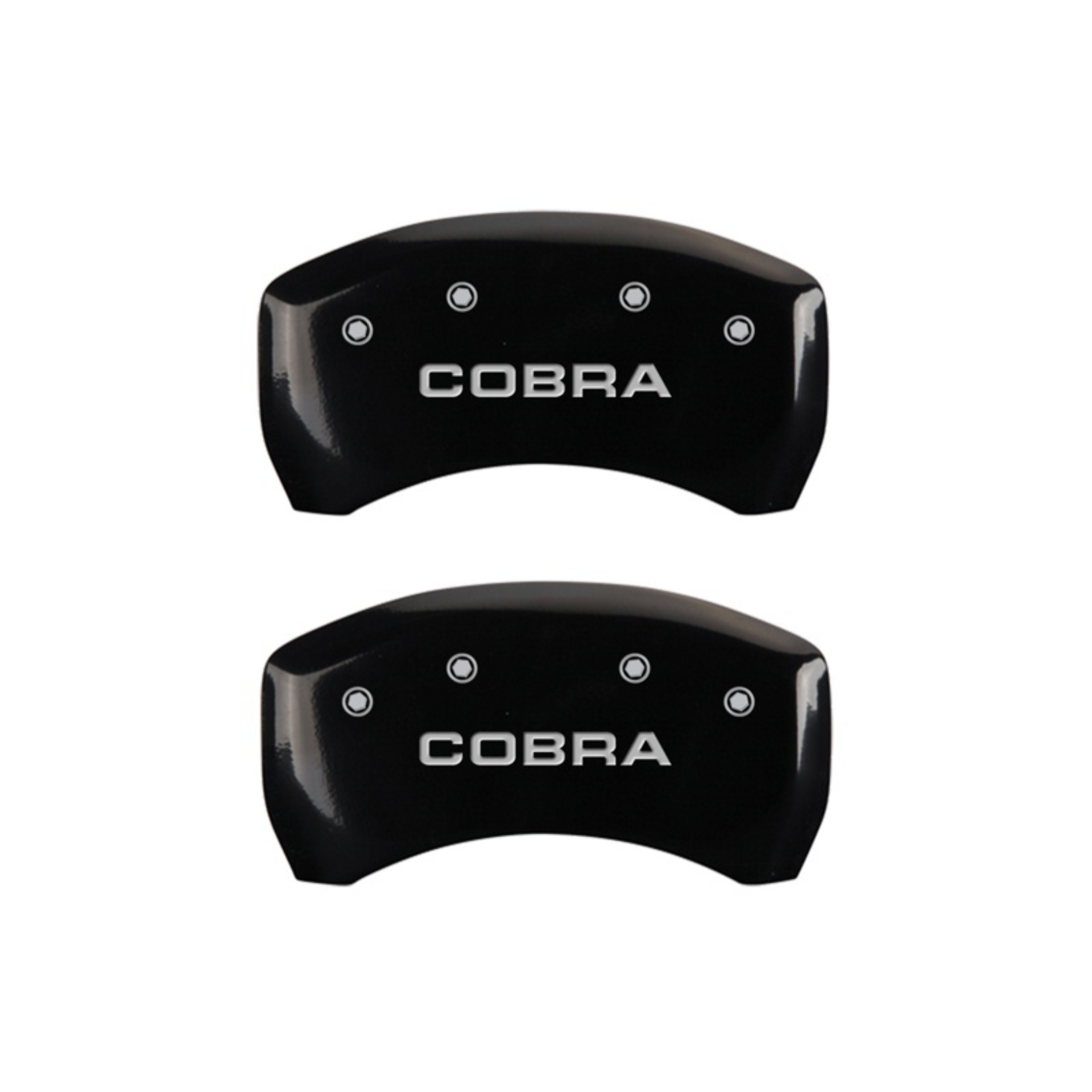 Picture of MGP Rear set 2 Caliper Covers Engraved Rear Cobra Black finish silver ch
