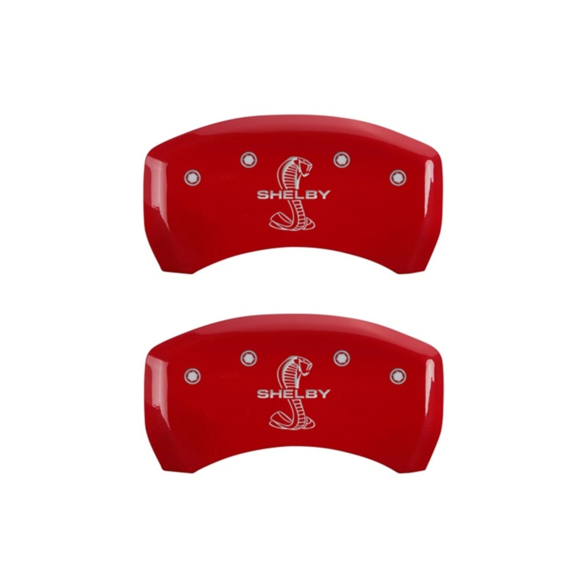 Picture of MGP Rear set 2 Caliper Covers Engraved Rear Tiffany Snake Red finish silver ch