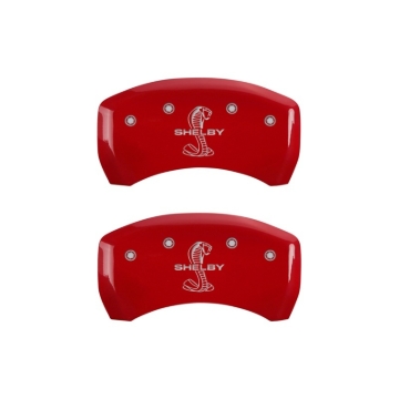 Picture of MGP Rear set 2 Caliper Covers Engraved Rear Tiffany Snake Red finish silver ch