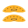 Picture of MGP Front set 2 Caliper Covers Engraved Front Bowtie Yellow finish black ch