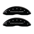 Picture of MGP Front set 2 Caliper Covers Engraved Front With out stripes/Dodge Black finish silver ch