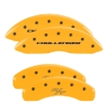 Picture of MGP 4 Caliper Covers Engrvd Front Block/Challenger Engrvd Rear Vintage Style/RT Yellow fnsh Blk ch