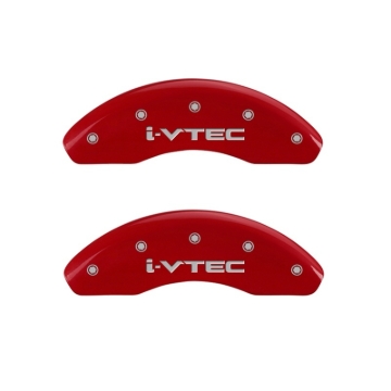 Picture of MGP Front set 2 Caliper Covers Engraved Front i-Vtec Red finish silver ch