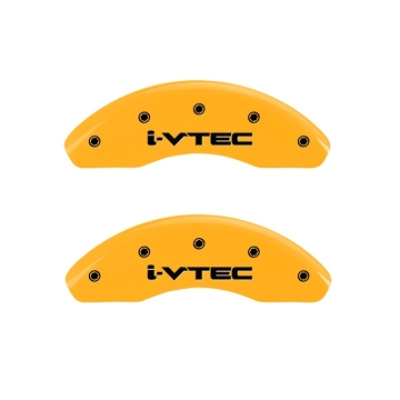 Picture of MGP Front set 2 Caliper Covers Engraved Front i-Vtec Yellow finish black ch