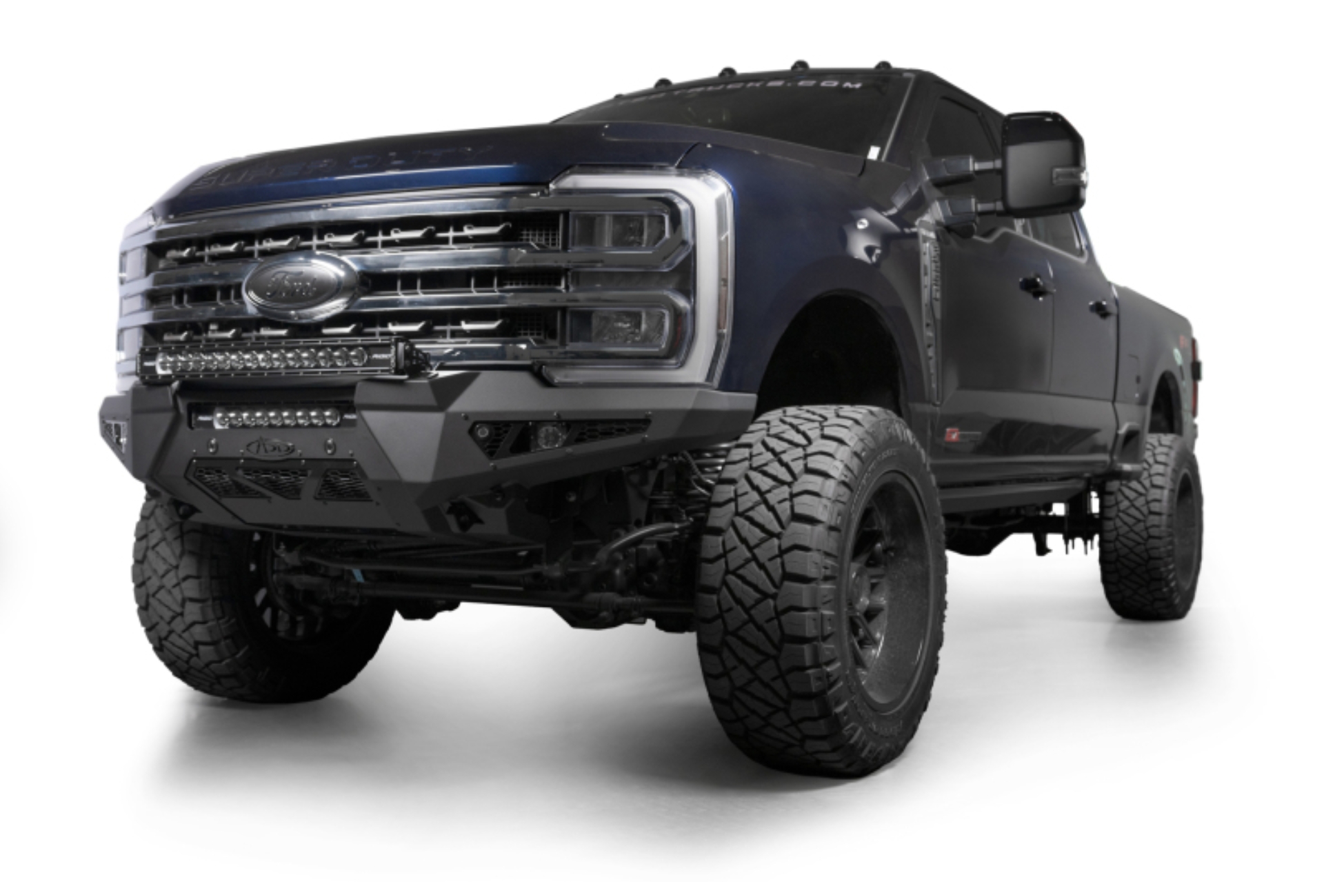 Picture of Addictive Desert Designs 2023+ Ford Super Duty HoneyBadger Front Bumper w/ Top Hoop