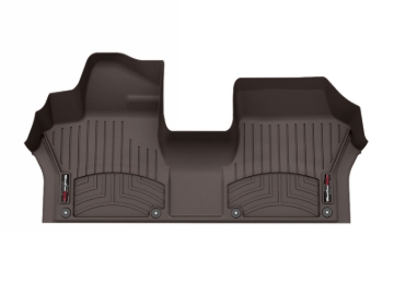 Picture of WeatherTech 2025 VW ID. Buzz 1st Row (Over the Hump) Floor Liners - Cocoa