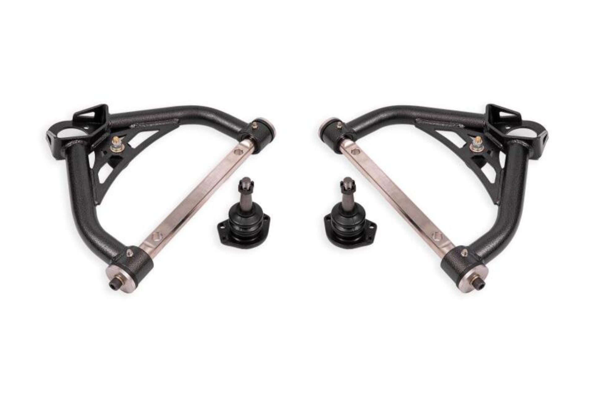 Picture of BMR 70-81 Chevrolet Camaro Non-Adj. Upper A-Arms w/ 0.5in Tall Ball Joint (Delrin) -Black Hammertone