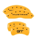 Picture of MGP 4 Caliper Covers Engraved Front Mustang Engraved Rear GT Yellow finish black ch