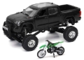 Picture of New Ray Toys Toyota Tundra Pro Lifted Truck Black with Kawasaki Dirt Bike 1:32 Scale