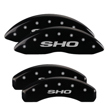 Picture of MGP 4 Caliper Covers Engraved Front & Rear SHO Black finish silver ch