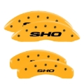 Picture of MGP 4 Caliper Covers Engraved Front & Rear SHO Yellow finish black ch