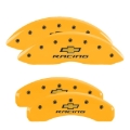 Picture of MGP 4 Caliper Covers Engraved Front & Rear Chevy racing Yellow finish black ch
