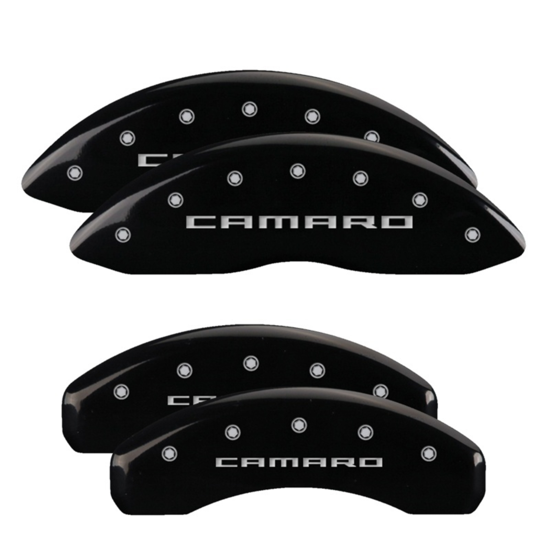 Picture of MGP 4 Caliper Covers Engraved Front & Rear Gen 5/Camaro Black finish silver ch
