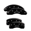 Picture of MGP 4 Caliper Covers Engraved Front & Rear Bowtie Black finish silver ch