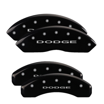 Picture of MGP 4 Caliper Covers Engraved Front & Rear With out stripes/Dodge Black finish silver ch