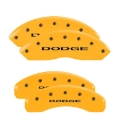 Picture of MGP 4 Caliper Covers Engraved Front & Rear With out stripes/Dodge Yellow finish black ch