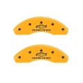 Picture of MGP Front set 2 Caliper Covers Engraved Front Chevy racing Yellow finish black ch