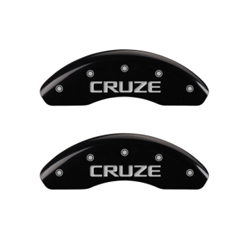 Picture of MGP Front set 2 Caliper Covers Engraved Front Cruze Black finish silver ch
