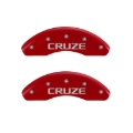 Picture of MGP Front set 2 Caliper Covers Engraved Front Cruze Red finish silver ch