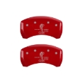 Picture of MGP Rear set 2 Caliper Covers Engraved Rear GT350 Shelby & Cobra Red finish silver ch