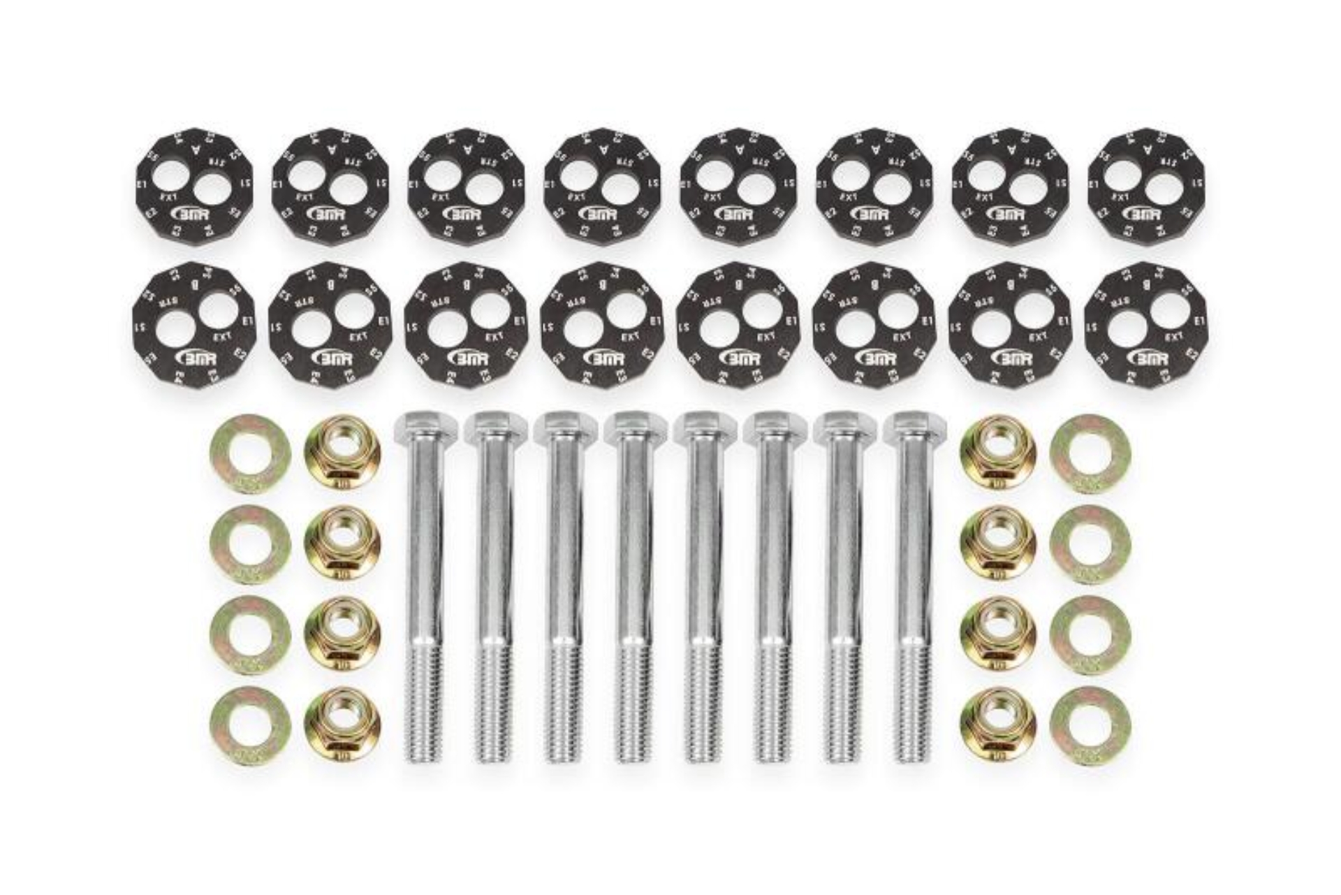Picture of BMR 14-19 Chevrolet Corvette C7 Front & Rear Lower Control Arms Camber Bolt Kit - Black Anodized