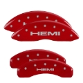 Picture of MGP 4 Caliper Covers Engraved Front & Rear Hemi Red finish silver ch