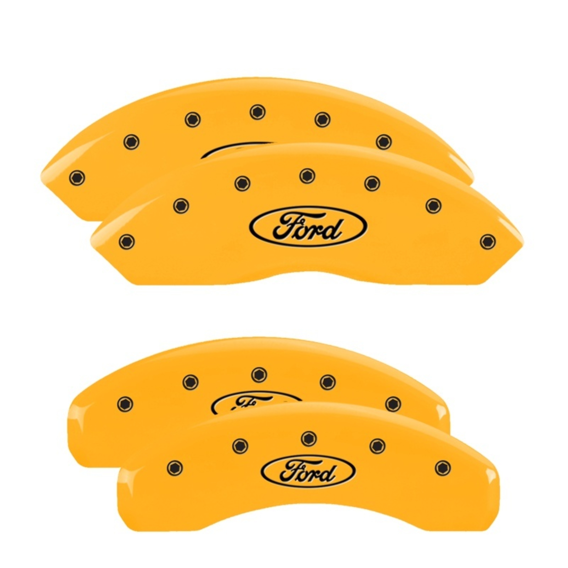 Picture of MGP 4 Caliper Covers Engraved Front & Rear Oval logo/Ford Yellow finish black ch