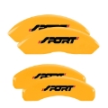 Picture of MGP 4 Caliper Covers Engraved Front & Rear No bolts/Sport Yellow finish black ch