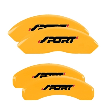 Picture of MGP 4 Caliper Covers Engraved Front & Rear No bolts/Sport Yellow finish black ch