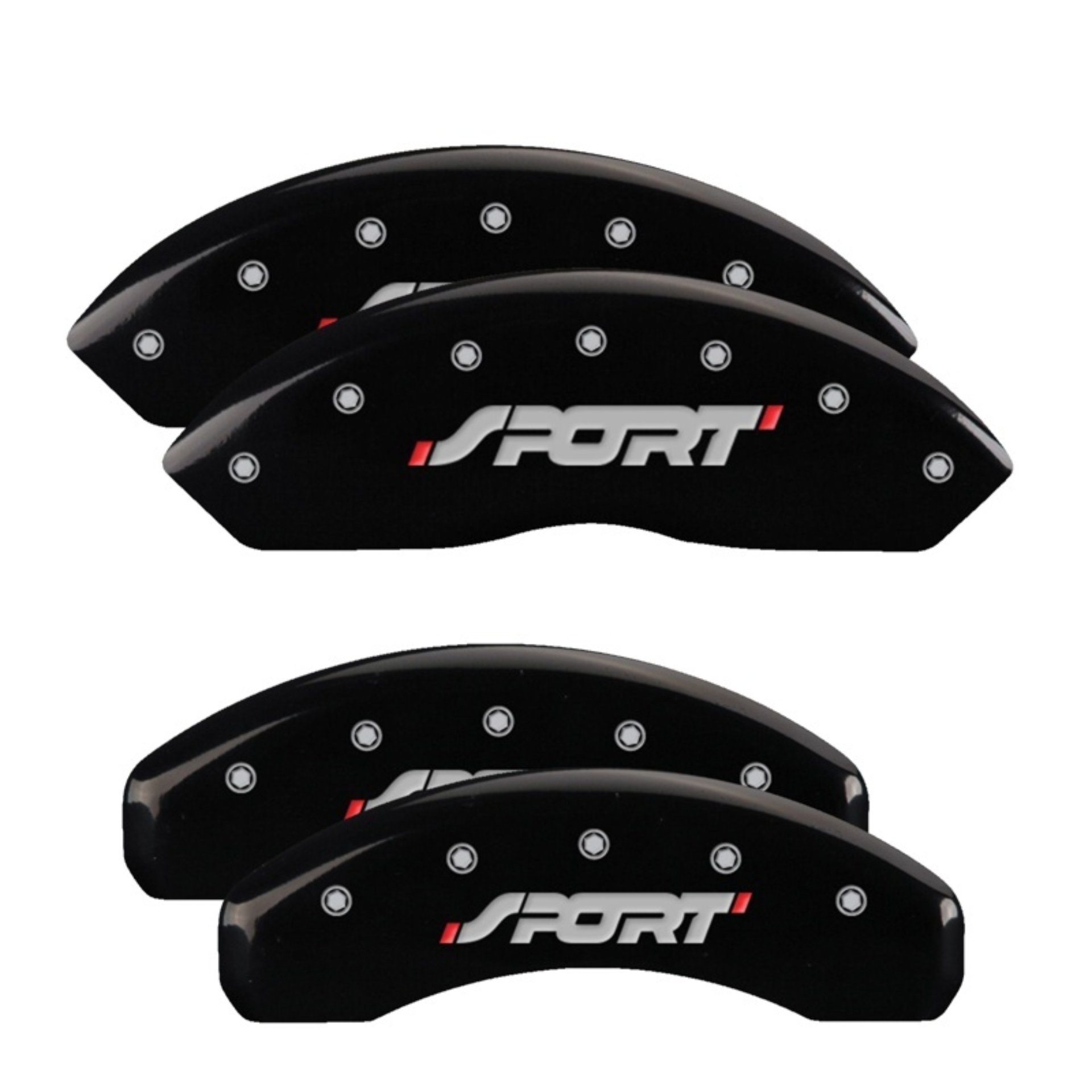 Picture of MGP 4 Caliper Covers Engraved Front & Rear SPORT Black finish silver ch
