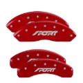 Picture of MGP 4 Caliper Covers Engraved Front & Rear SPORT Red finish silver ch