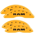 Picture of MGP 4 Caliper Covers Engraved Front & Rear RAM Yellow finish black ch