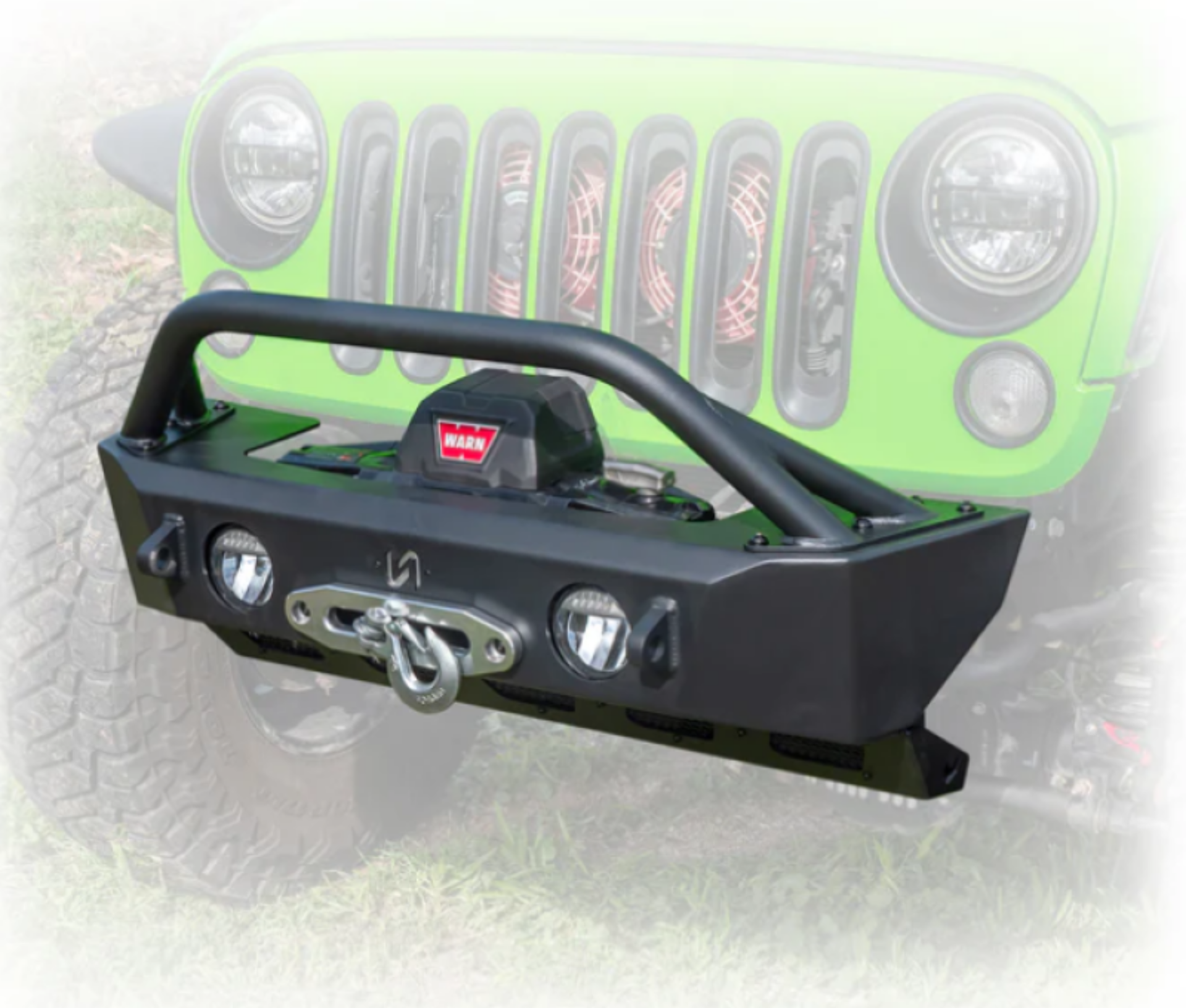 Picture of Turn Offroad 2018+ Jeep JL Sunken Winch with Factory Fog Lights