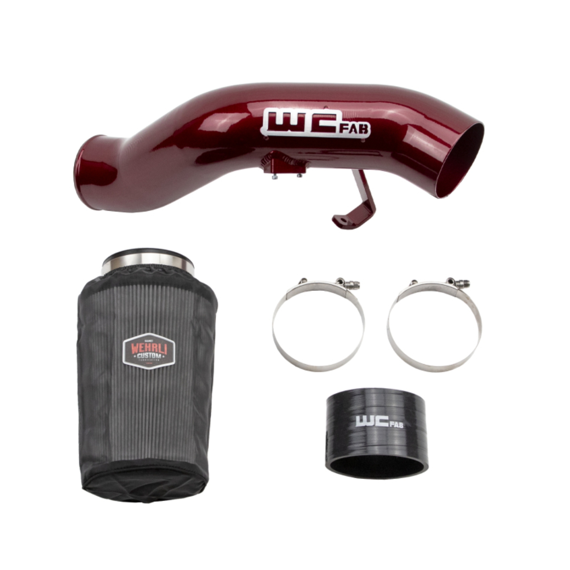 Picture of Wehrli 03-07 Ford 6.0L Powerstroke 4in Intake Kit - Flat Black