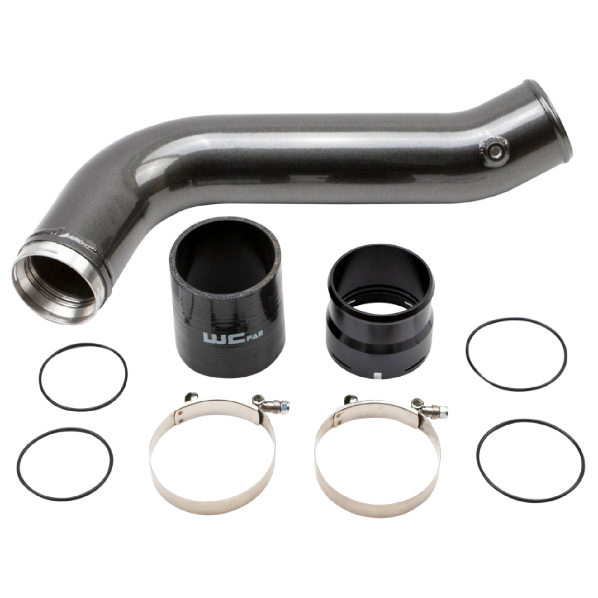 Picture of Wehrli 20-25 Chevrolet 6.6L L5P Duramax Passenger Side 3.5in Intercooler Pipe - Fine Texture Black