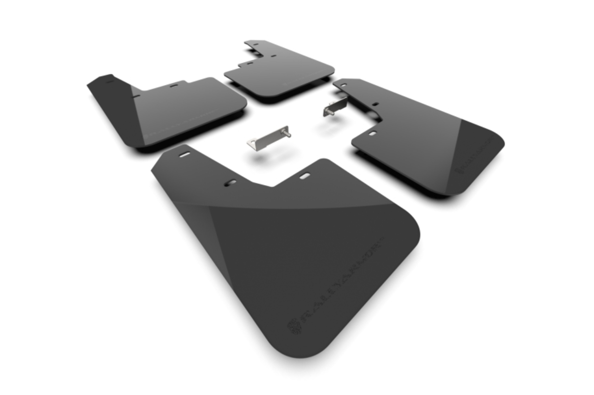 Picture of Rally Armor RAL UR Blk Flap/Met. Blk Logo Mud Flaps - MF136-UR-BLK-MBK