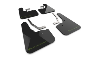 Picture of Rally Armor RAL UR Black Flap/Green Logo Mud Flaps - MF152-UR-BLK-AGN