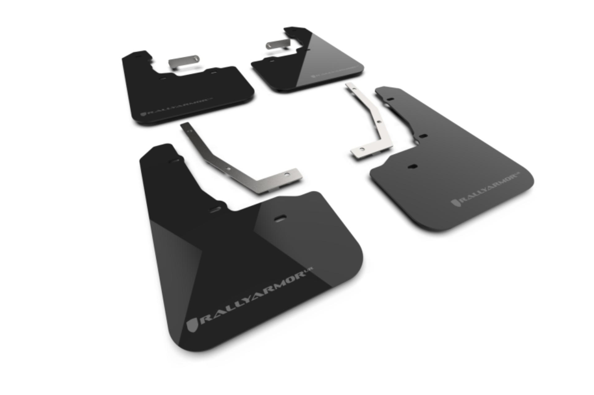 Picture of Rally Armor RAL UR Blk Flap/Dark Grey Logo Mud Flaps - MF152-UR-BLK-DGRY