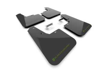 Picture of Rally Armor RAL UR Black Flap/Green Logo Mud Flaps - MF136-UR-BLK-AGN