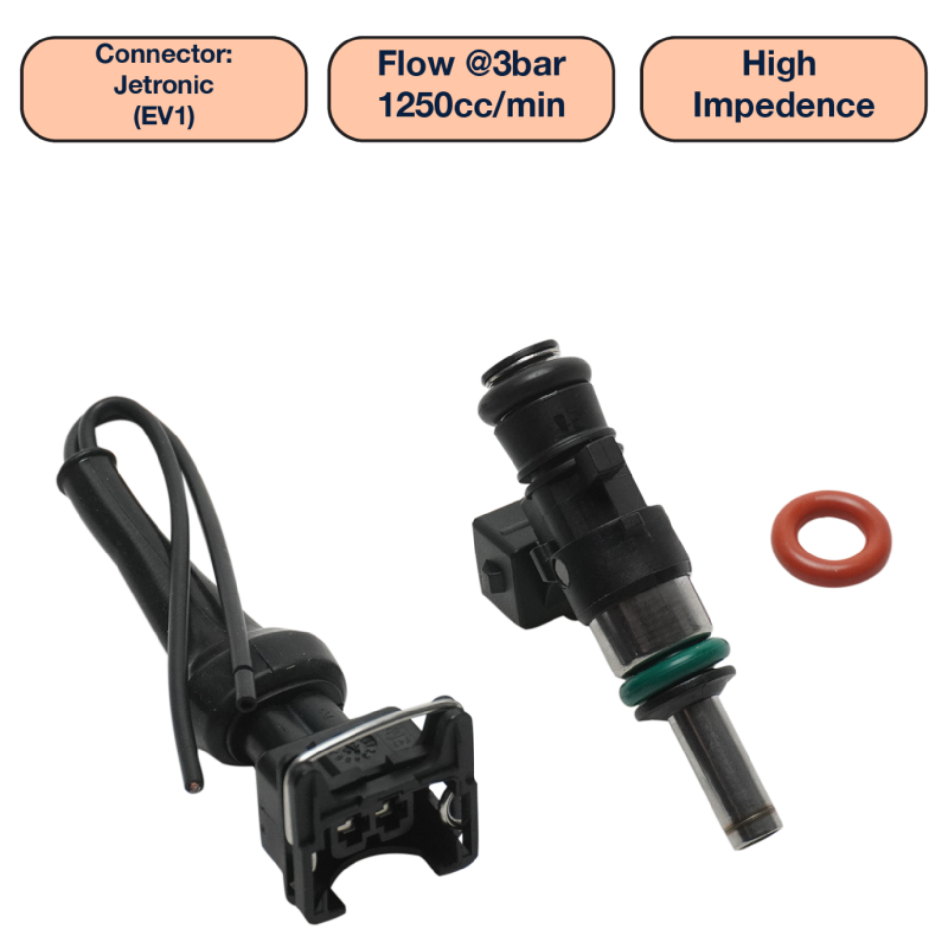 Picture of DeatschWerks DW Single Fuel Injector - DW1250-34-14-14-1