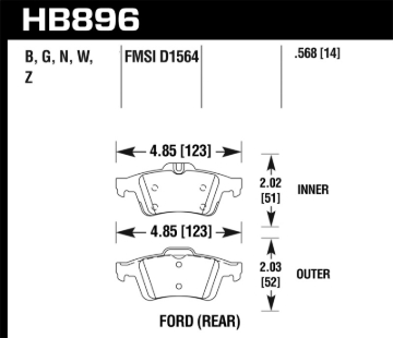 Picture of Hawk Performance HAWK DTC-60 Brake Pad Sets - HB896G.568